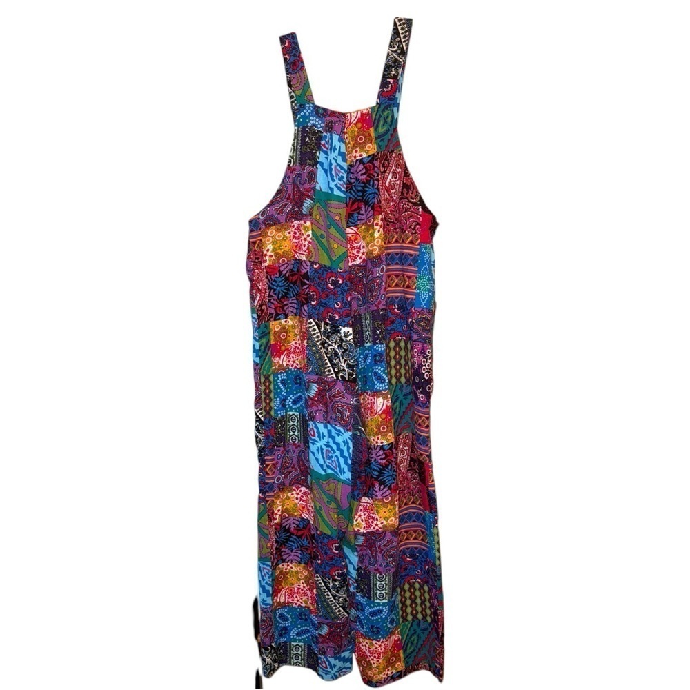 Hippie Boho Kantha Patchwork Multi Color Jumpsuit, Overalls, Bohemian Romper - Picture 10 of 16